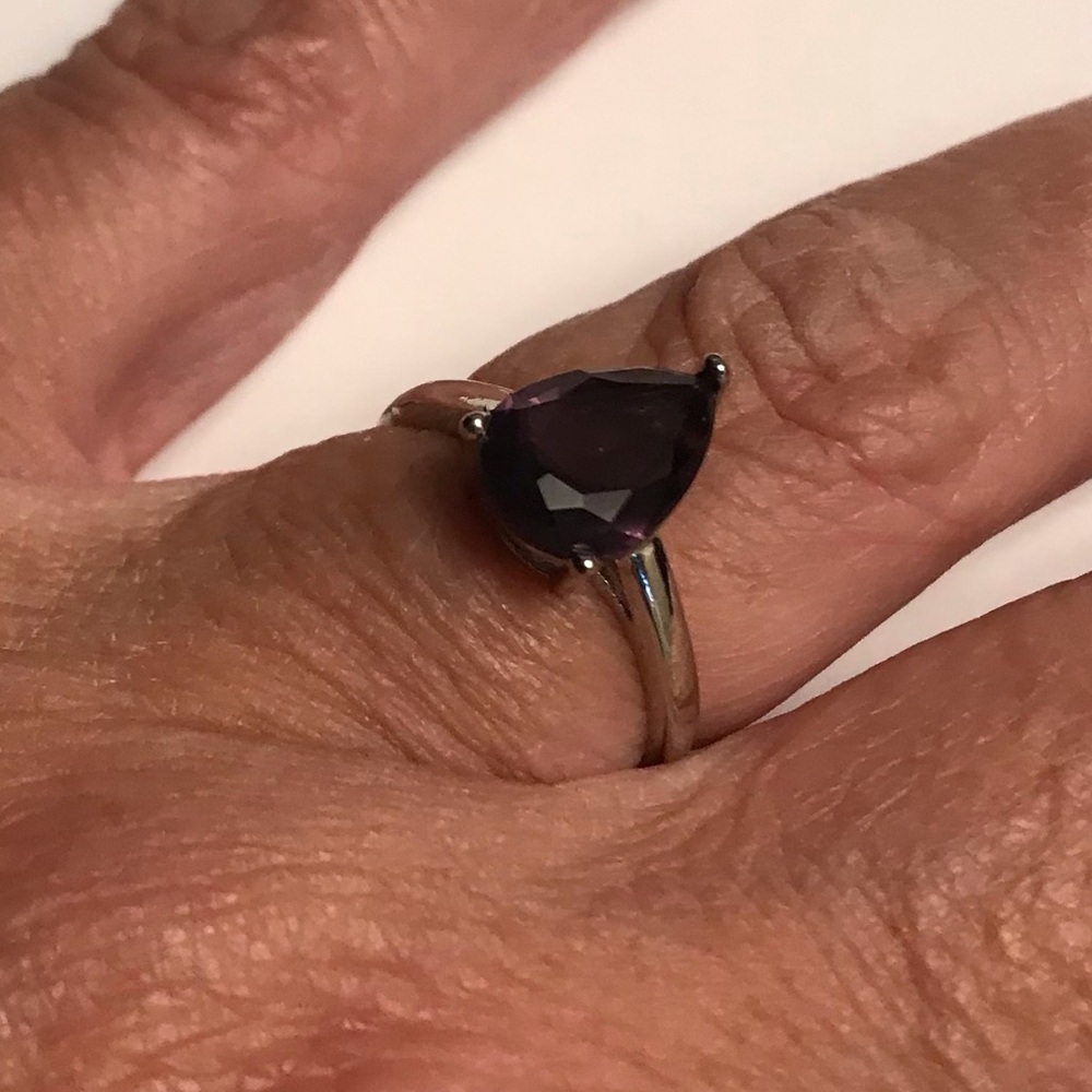Amethyst Stamped 925 Sterling Silver Ring